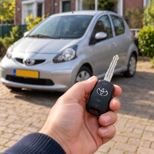 A familiar car key in someone's hand